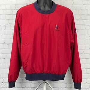 Vintage 90s TPC The Canyons Windbreaker Jacket Red Las Vegas Golfing M Medium